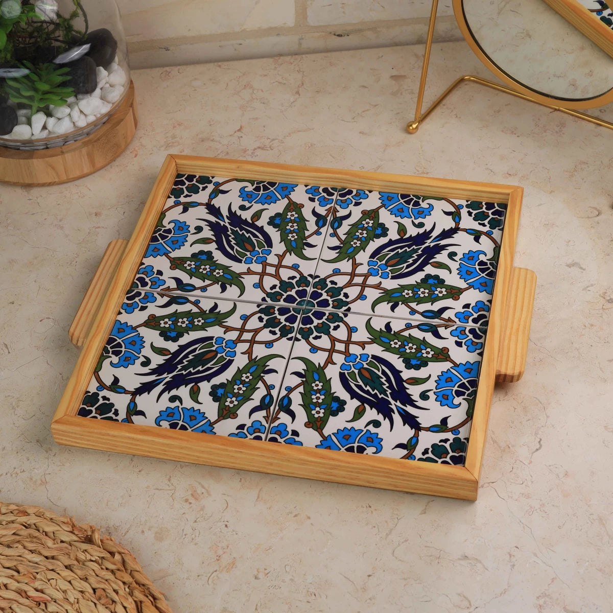 صنية 4 بلاطات حجم 30*30سم