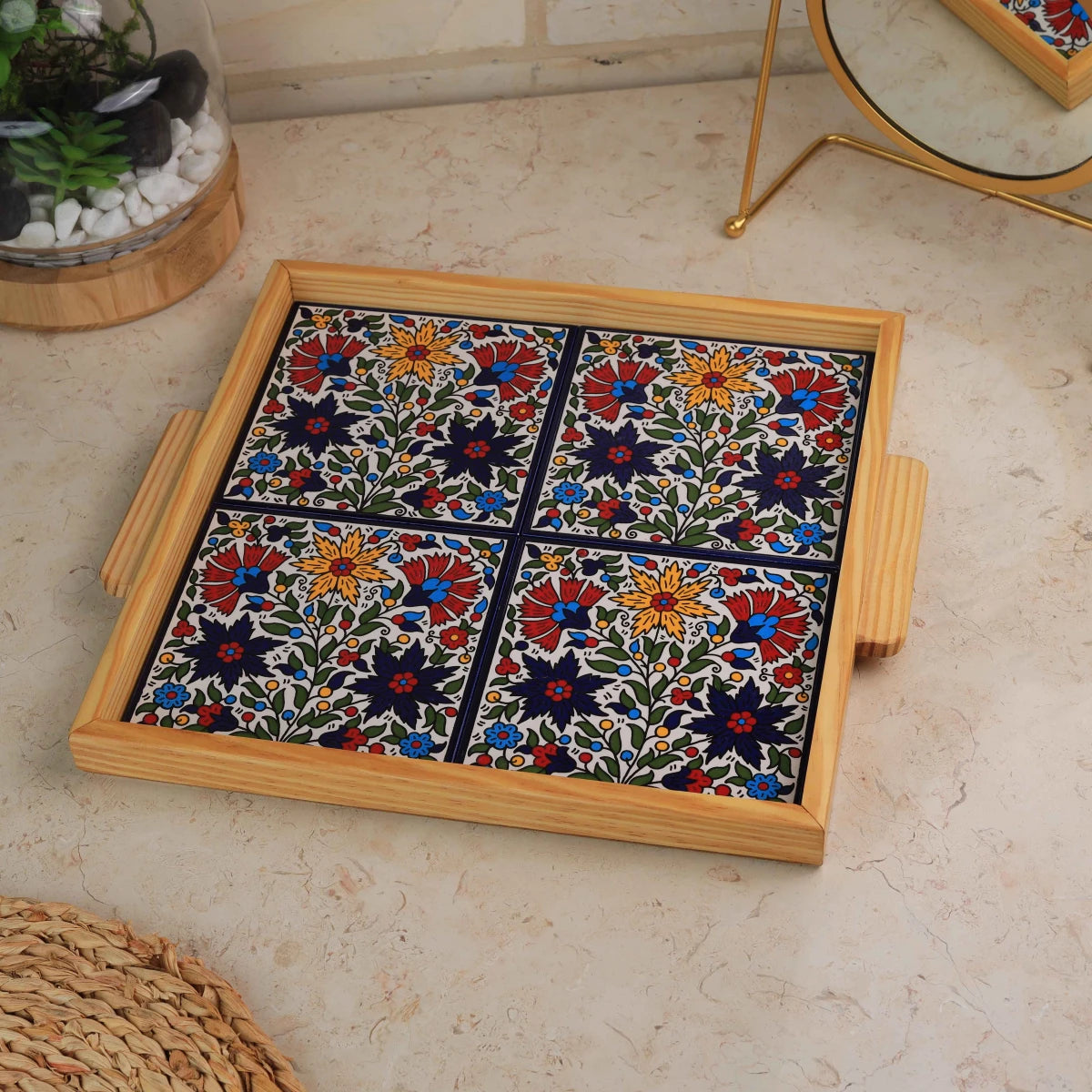صنية 4 بلاطات حجم 30*30سم