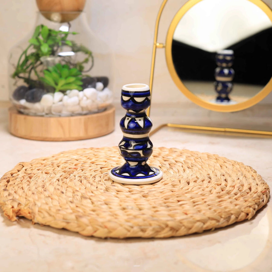 Navy Candle Holder — 10 cm