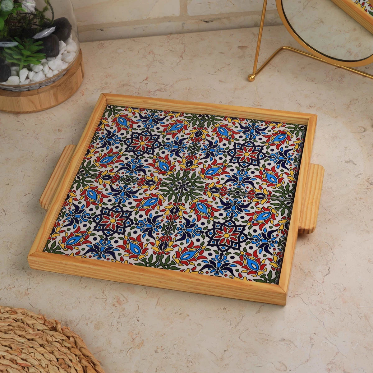 صنية 4 بلاطات حجم 30*30سم