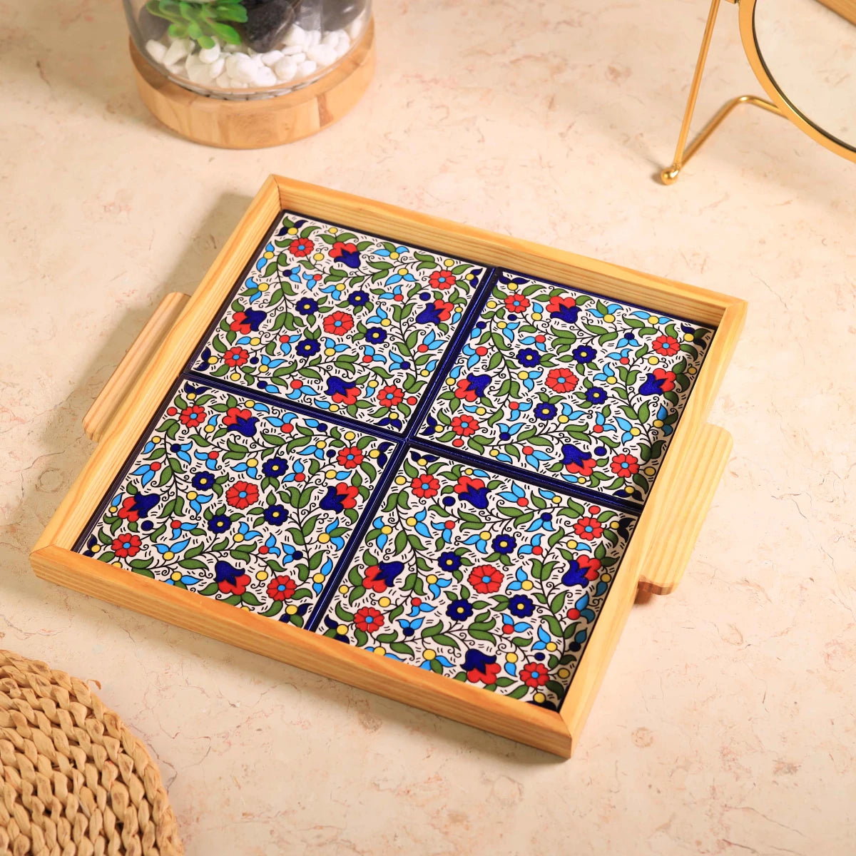 صنية 4 بلاطات حجم 30*30سم
