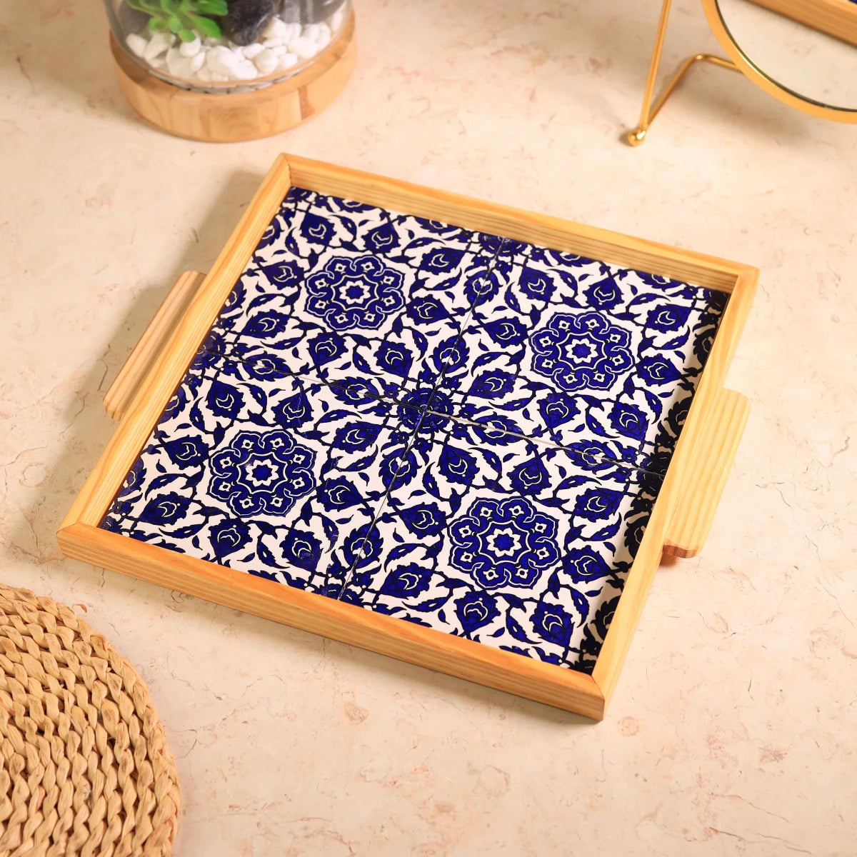 صنية 4 بلاطات حجم 30*30سم
