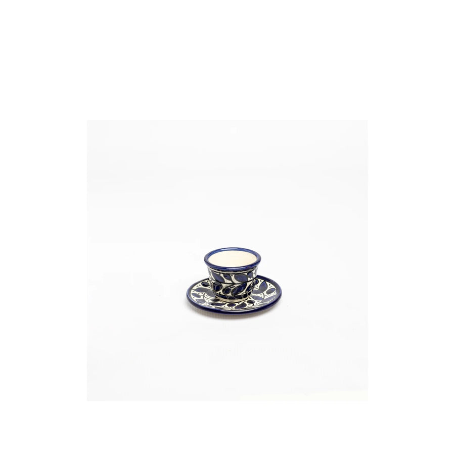 Handleless Coffee Cups Navy Arabesque
