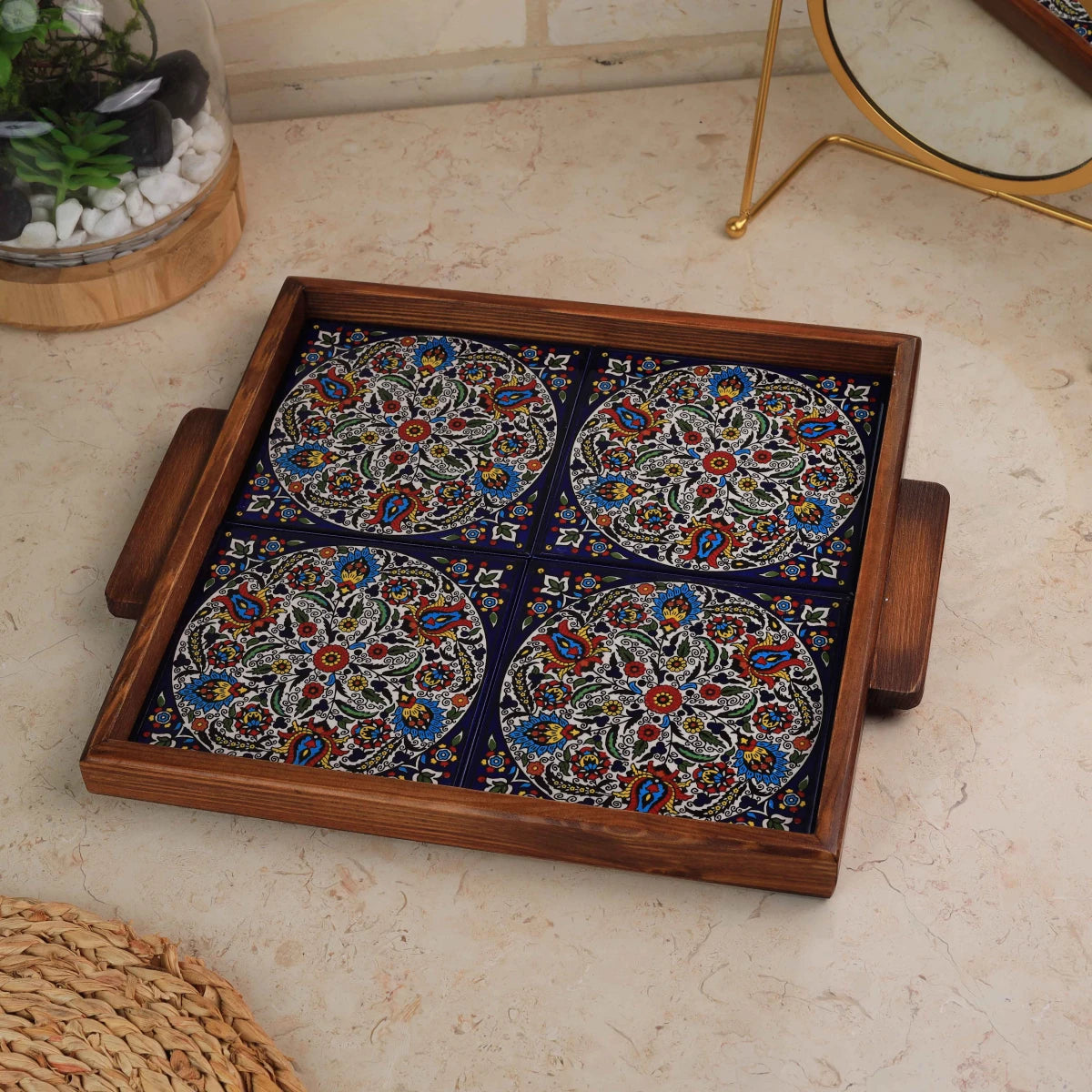 صنية 4 بلاطات حجم 30*30سم