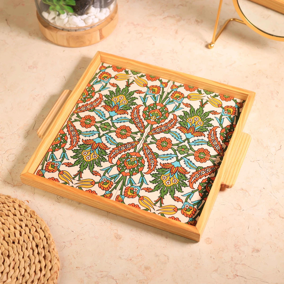 صنية 4 بلاطات حجم 30*30سم